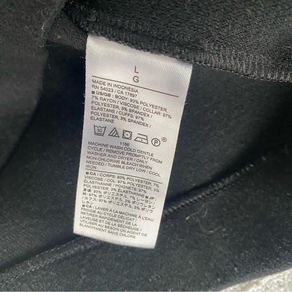 Banana Republic factory Black Cowl Neck fleece Sweater size large - Picture 2 of 7